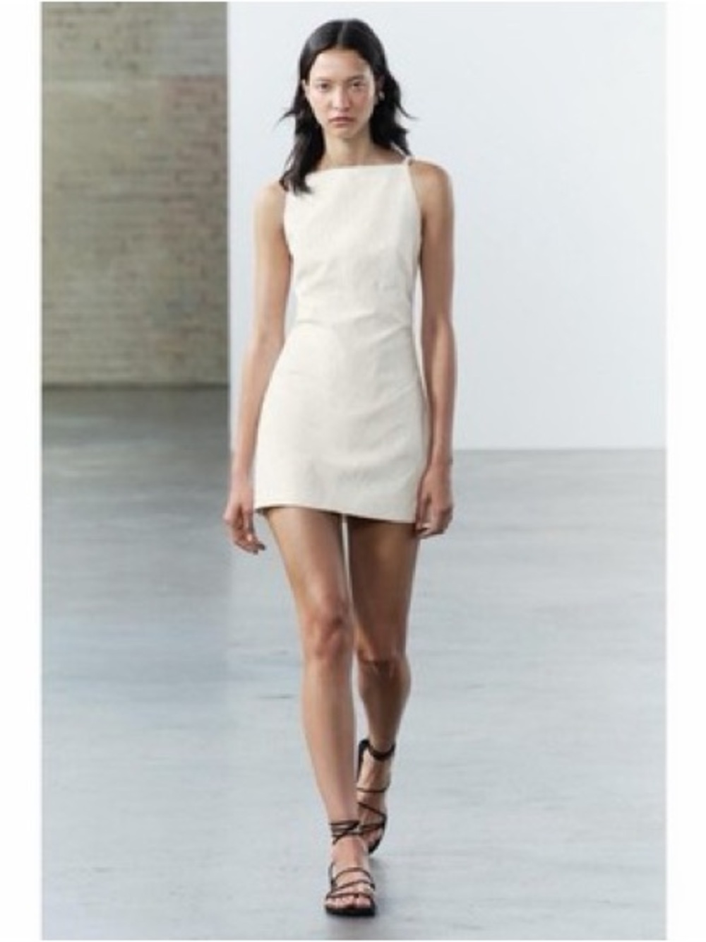 ZARA NWOT WOMENS ZW COLLECTION JACQUARD DRESS IN CREAM / ECRU